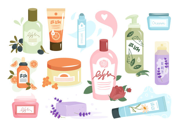 生态护肤系列化妆品，有机洗发沐浴露，芳香洁面乳，面霜图片下载