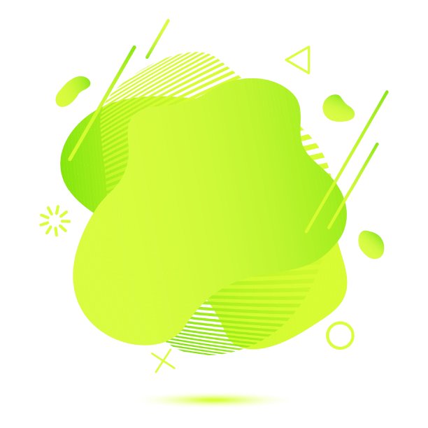 抽象的流动液体形状的时尚充满活力的颜色设计。半色调图案，流体颜色重叠浅绿色和绿色渐变背景图片下载