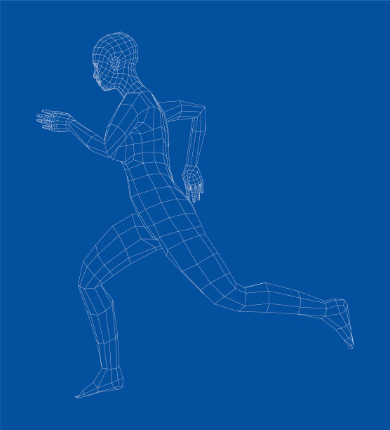 线框运行的女人图片下载