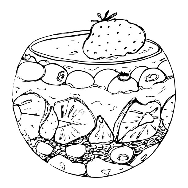 格兰诺拉冻糕配酸奶图片下载