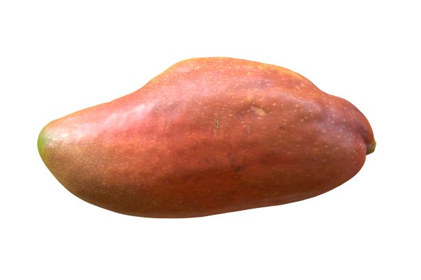 3d插图大的粉红色芒果孤立在白色图片下载