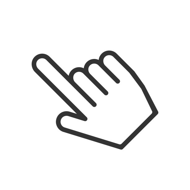 演示手指光标、点击、按钮和搜索的图标。图片下载