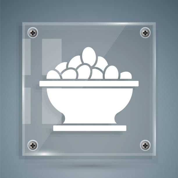 白橄榄碗图标孤立在灰色图片下载