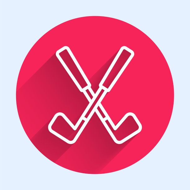 白线越过高尔夫球会图标与孤立图片下载