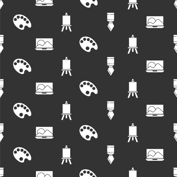 设置调色板刀，笔记本调色板和画架或图片下载