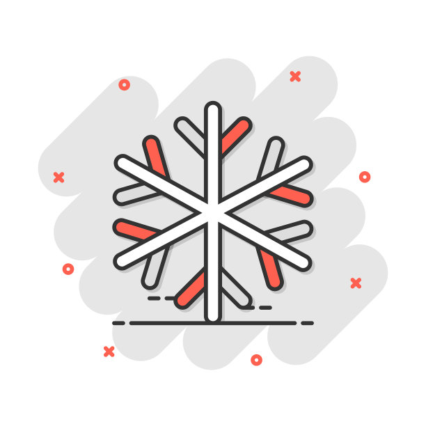 漫画风格的卡通雪花图标冬季标志图片下载