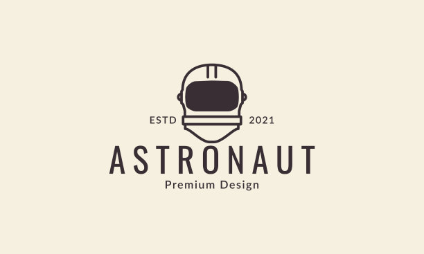 简单的头盔头盔宇航员标志设计图标图片下载