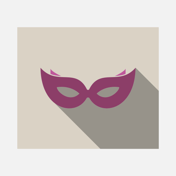 狂欢节面具图标剪影孤立在白色图片下载