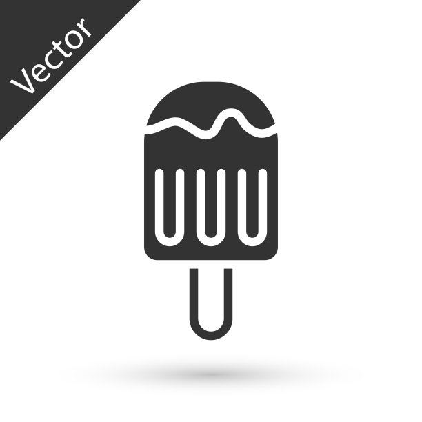 灰色的冰淇淋棒图标孤立在白色图片下载