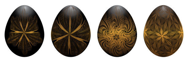 孤立的复活节彩蛋在白色背景设置图片下载