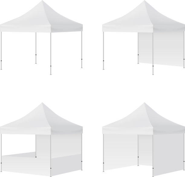 展示帐篷模型与侧视图隔离图片下载