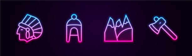 定线印第安土著冬季帽子图片下载