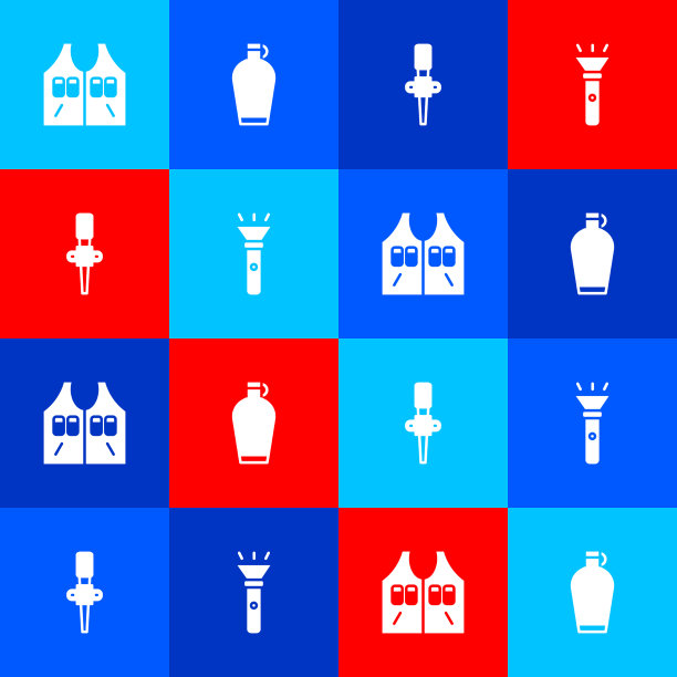 设置狩猎夹克水壶水壶手电筒图片下载