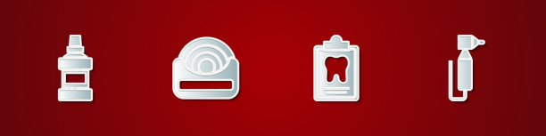 设置漱口瓶牙线卡和牙齿图片下载