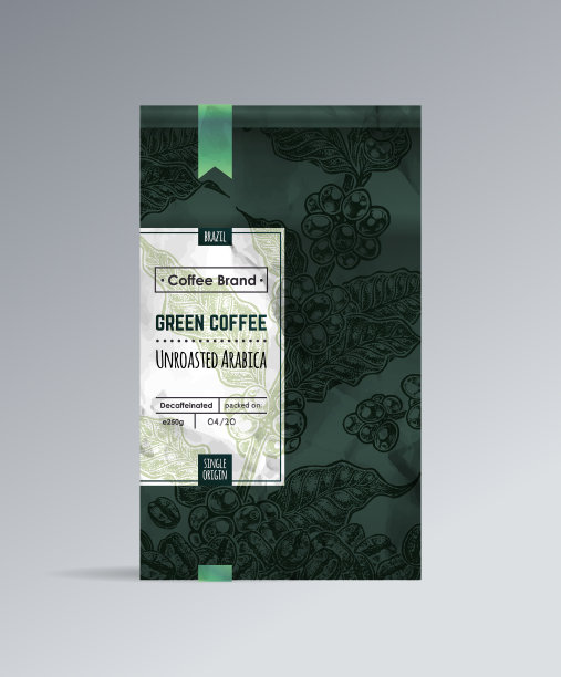 袋装咖啡包装设计模型图片下载