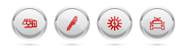 设置太阳能板和电池笔和线图片下载