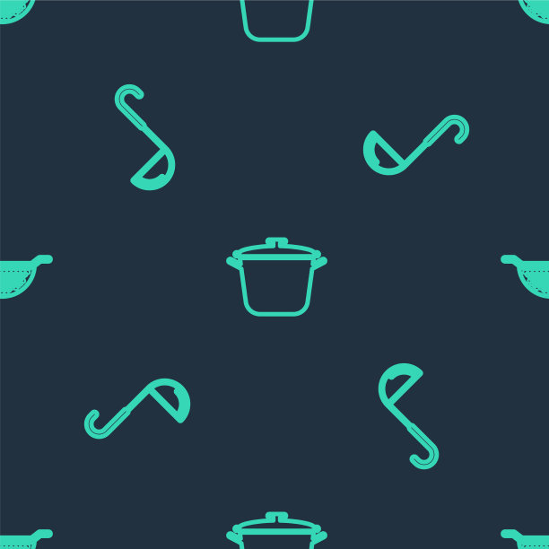 摆列烹饪锅、厨房勺子和滤锅图片下载