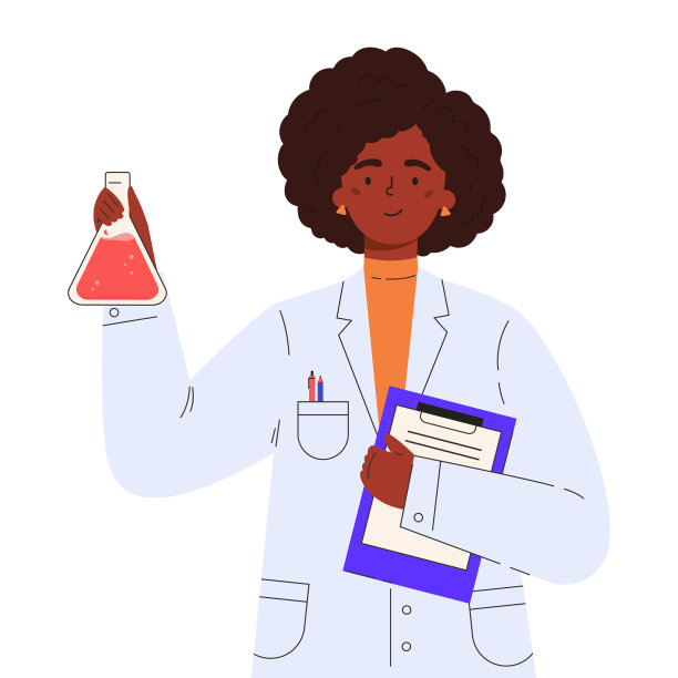 科学家医生穿着医疗袍拿着烧瓶图片下载