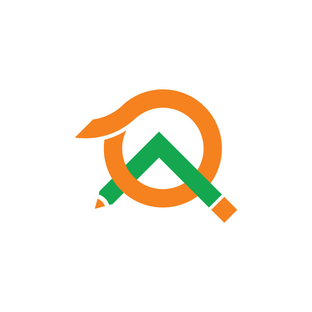 连笔绿山太阳抽象标志图片下载