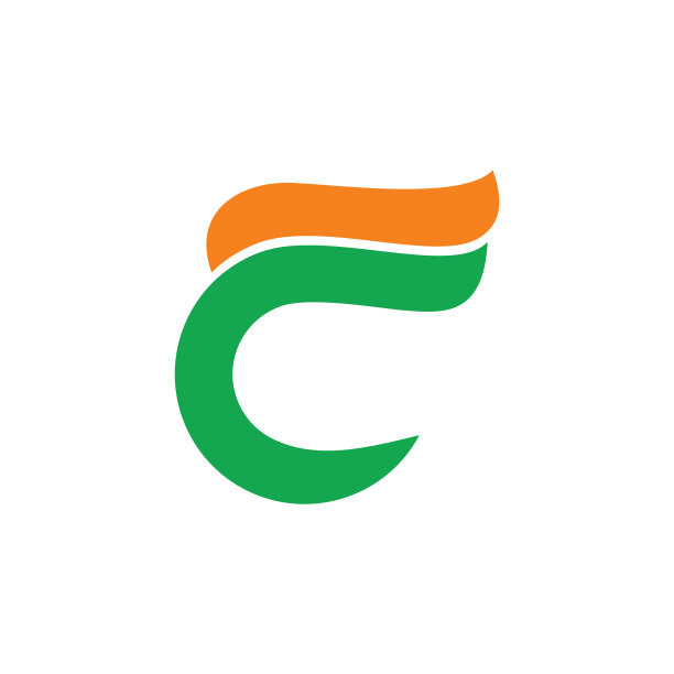 抽象字母c曲线丝带设计标志图片下载