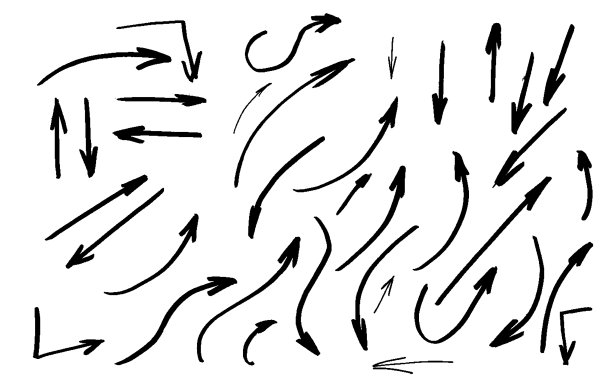 孤立的手绘箭头设置为白色图片下载