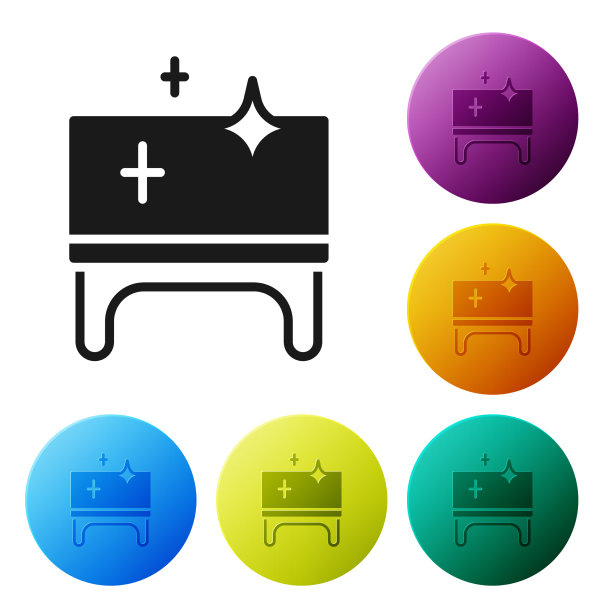 黑色干净木桌图标孤立在白色上图片下载