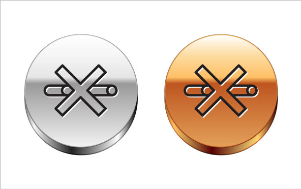 黑线无吸烟图标孤立在白色上图片下载