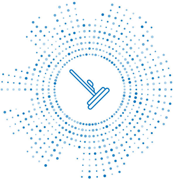 蓝色线拖把图标隔离在白色的背景图片下载