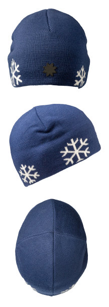 针织帽孤立在白色背景。蓝色帽子图片下载