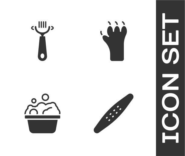 为狗和猫设置指甲锉宠物毛刷图片下载