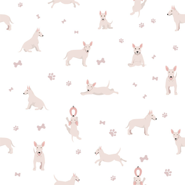 牛头梗无缝模式不同姿势图片下载