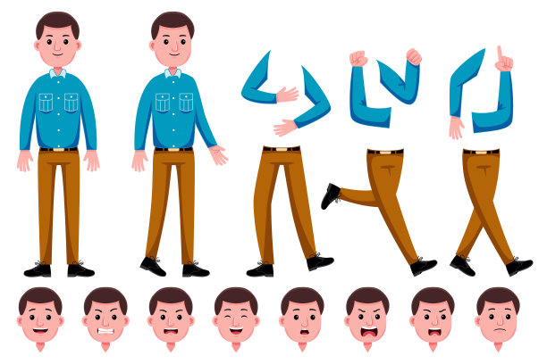 程式化的字符设置身体部分01图片下载