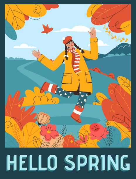 海报hello spring概念图片下载