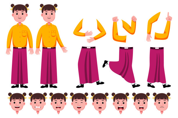 程式化的字符设置身体部位06图片下载