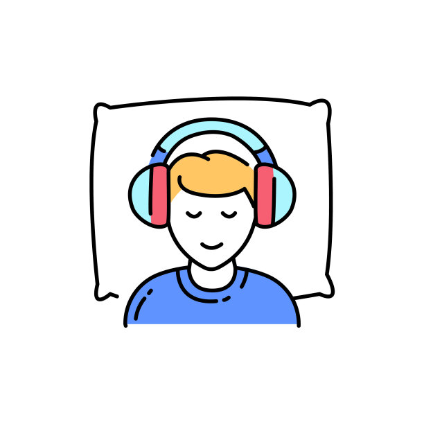 听睡眠音乐颜色线图标自主图片下载