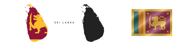 斯里兰卡详细旗图详细剪影图片下载