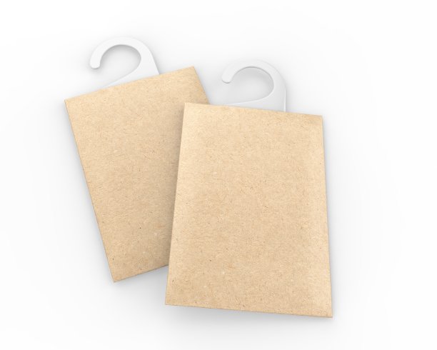 空白香水挂香包袋的品牌模拟，3d渲染插图。图片下载