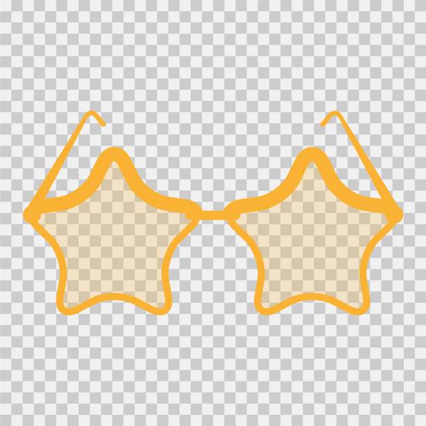 扁平星形卡通太阳镜图片下载