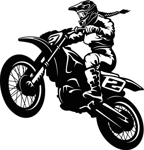 性感的女孩和摩托车越野摩托车-耐力图片下载