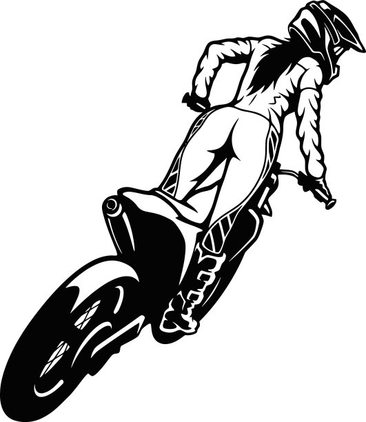 性感的女孩和摩托车越野摩托车-耐力图片下载