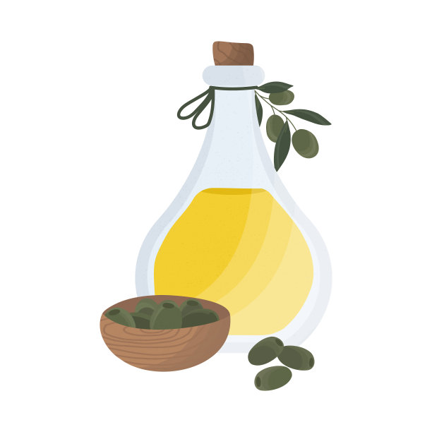 一瓶橄榄油在橄榄枝上图片下载