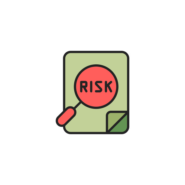 风险字放大镜图标颜色线图片下载