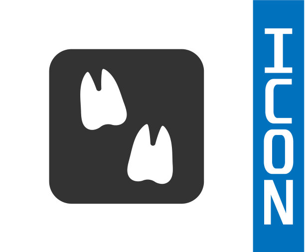 灰色骆驼爪脚印图标孤立在白色图片下载