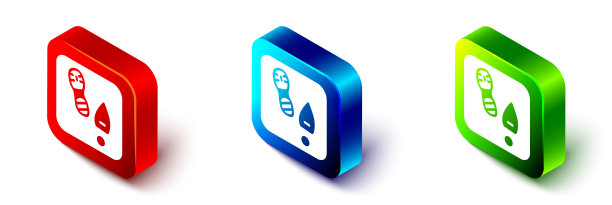 等距人体脚印鞋图标隔离图片下载