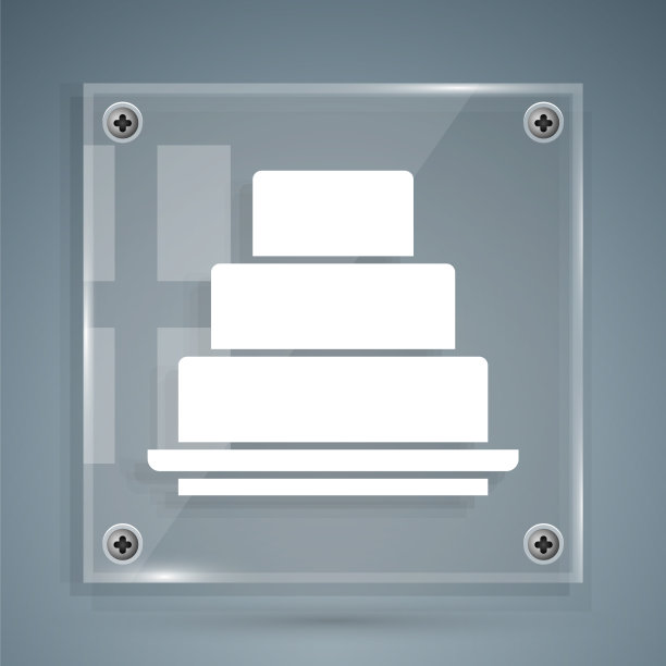 白色蛋糕图标孤立在灰色背景上开心图片下载