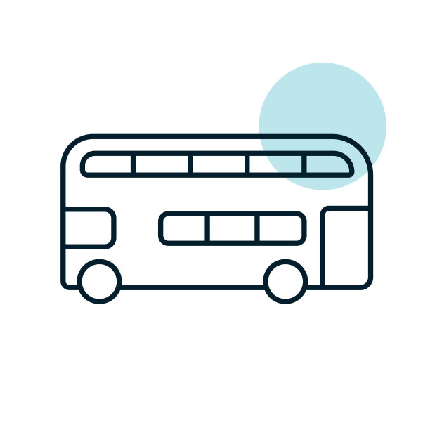 双层巴士平面图标图片下载