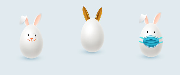 兔子形状的逼真的复活节彩蛋图片下载