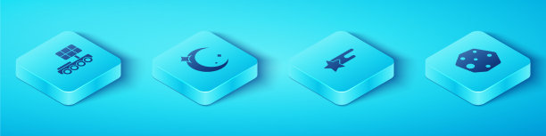 设置等距火星漫游者月球和恒星小行星图片下载