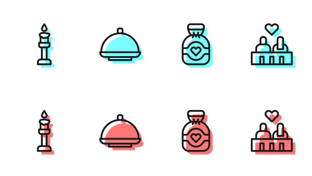 设定线巧克力糖果燃烧蜡烛覆盖图片下载