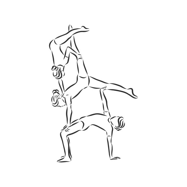 杂技平衡合作表演理念图片下载